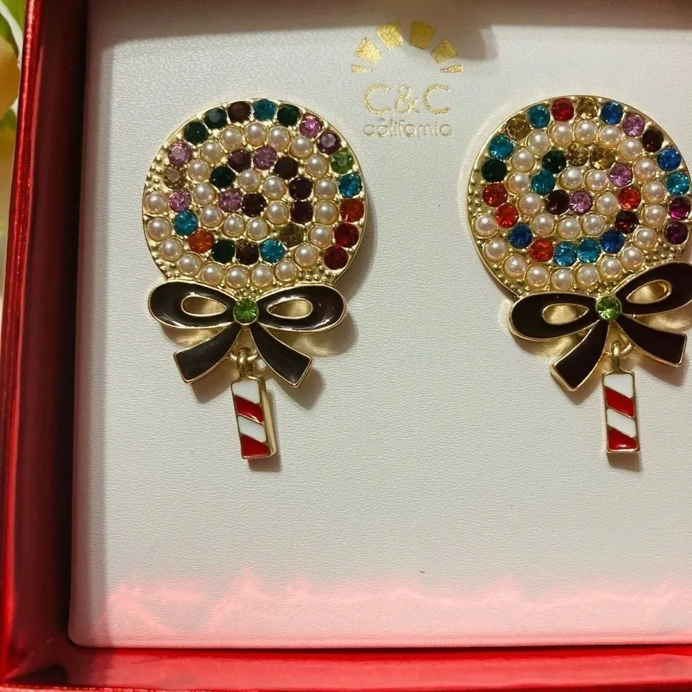 NIB C&C CALIFORNIA RAINBOW LOLLIPOP EARRINGS